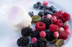 Sauerrahm Eiscreme mit frischen Beeren Rezept Pascale Treichler Lubera