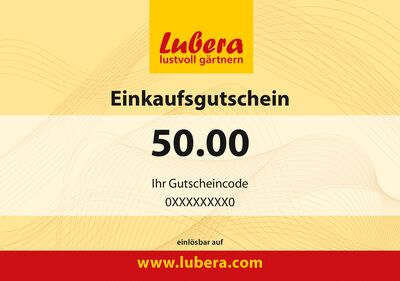 Lubera Gutschein, Einkaufsgutschein, Pflanzengutschein, NEU, 50.00
