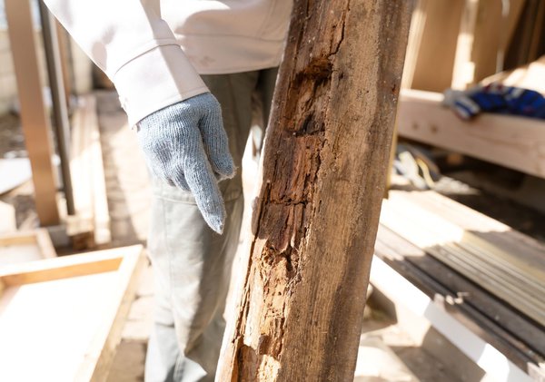 Professioneller Schädlingsbekämpfer bei der Arbeit