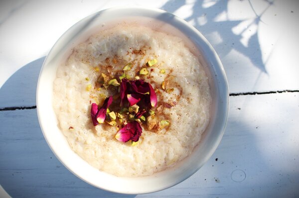 Rosen fr Sirup, Sirup-Rosen, Rosensirup,syrischer Reispudding