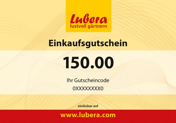 Lubera Gutschein, Einkaufsgutschein, Pflanzengutschein, NEU, 150.00