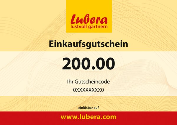 Lubera Gutschein, Einkaufsgutschein, Pflanzengutschein, NEU, 200.00 Lubera Gutschein, Einkaufsgutschein, Pflanzengutschein, NEU, 200.00