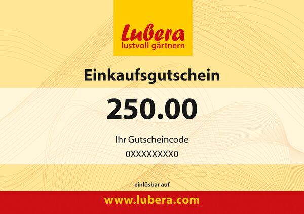 Lubera Gutschein, Einkaufsgutschein, Pflanzengutschein, NEU, 250.00