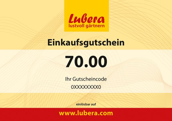 Lubera Gutschein, Einkaufsgutschein, Pflanzengutschein, NEU, 70.00