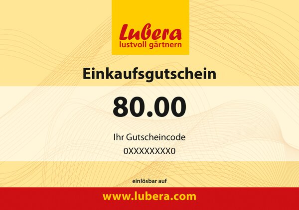 Lubera Gutschein, Einkaufsgutschein, Pflanzengutschein, NEU, 80.00