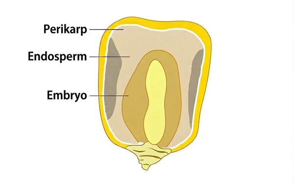 Maiskorn Querschnitt